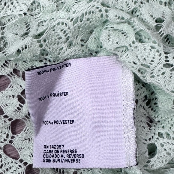 Simply Noelle Mint Crochet Flare Sleeve Top - Picture 9 of 12